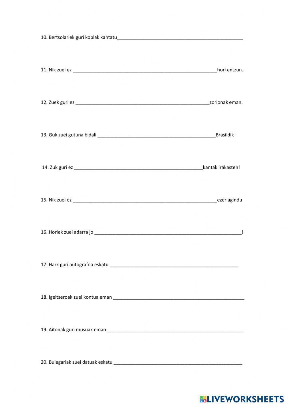 6 nor nori nork lehenaldian i