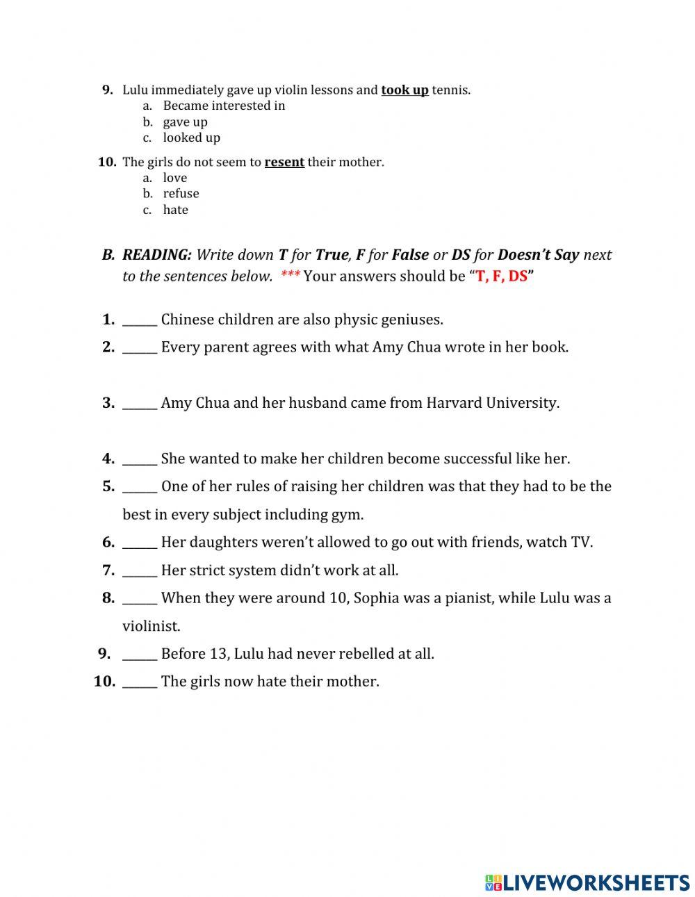 Mother Tiger Exercise