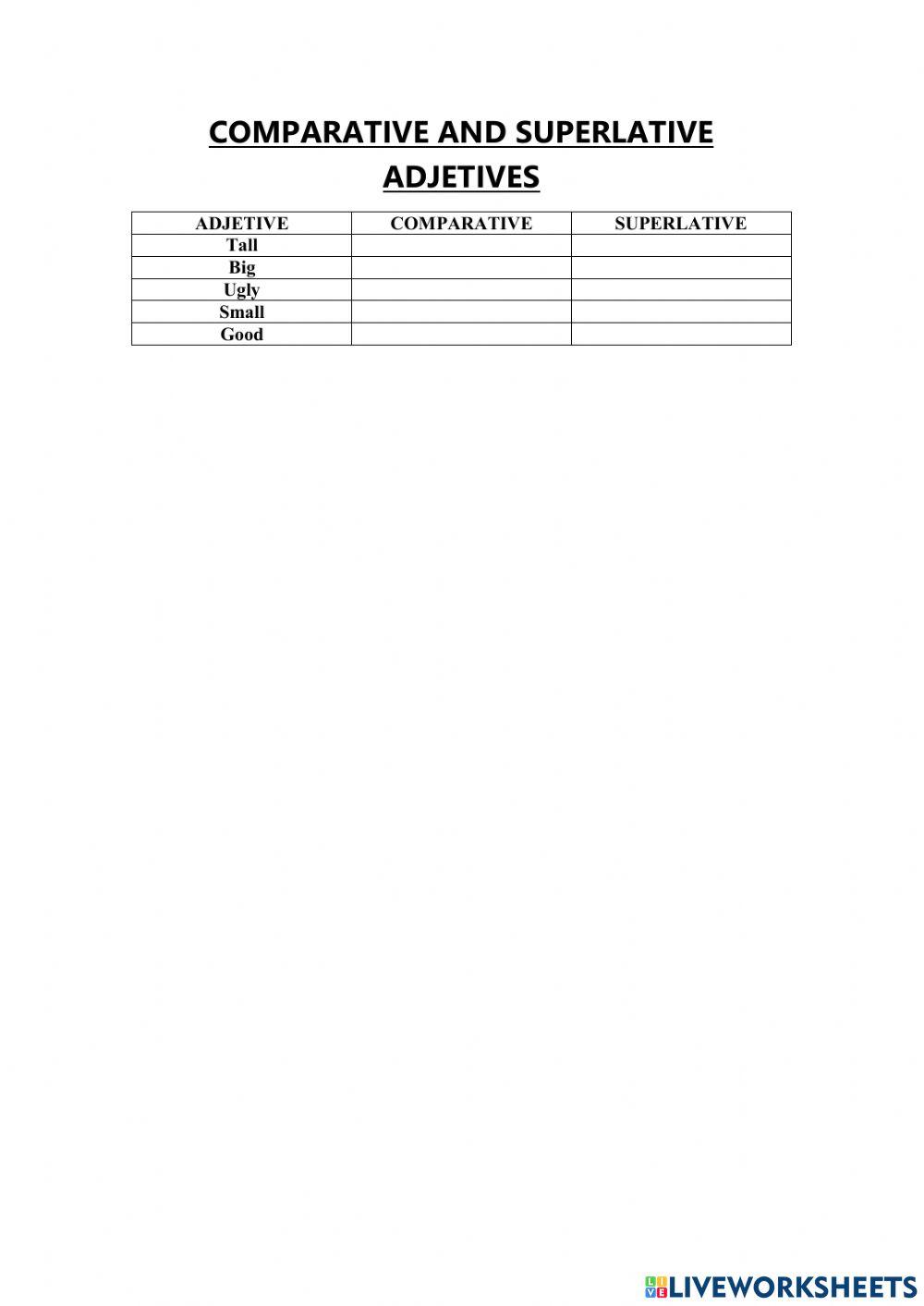 Comparative and superlative adjetives