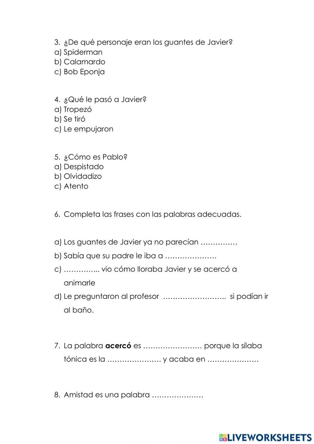 Los guantes nuevos de Javier