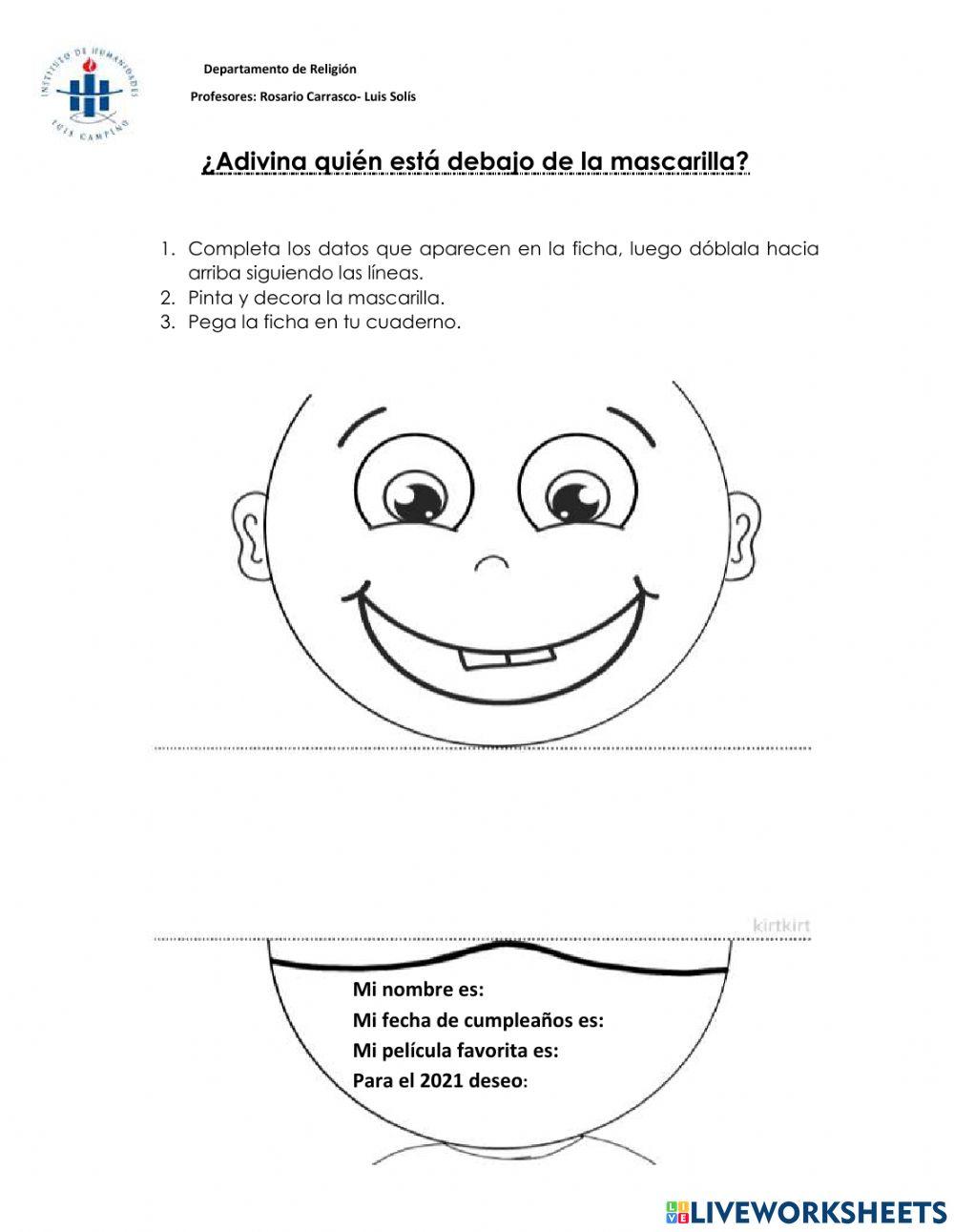 Guía de trabajo cuarto básico: Adivina quién worksheet | Live Worksheets