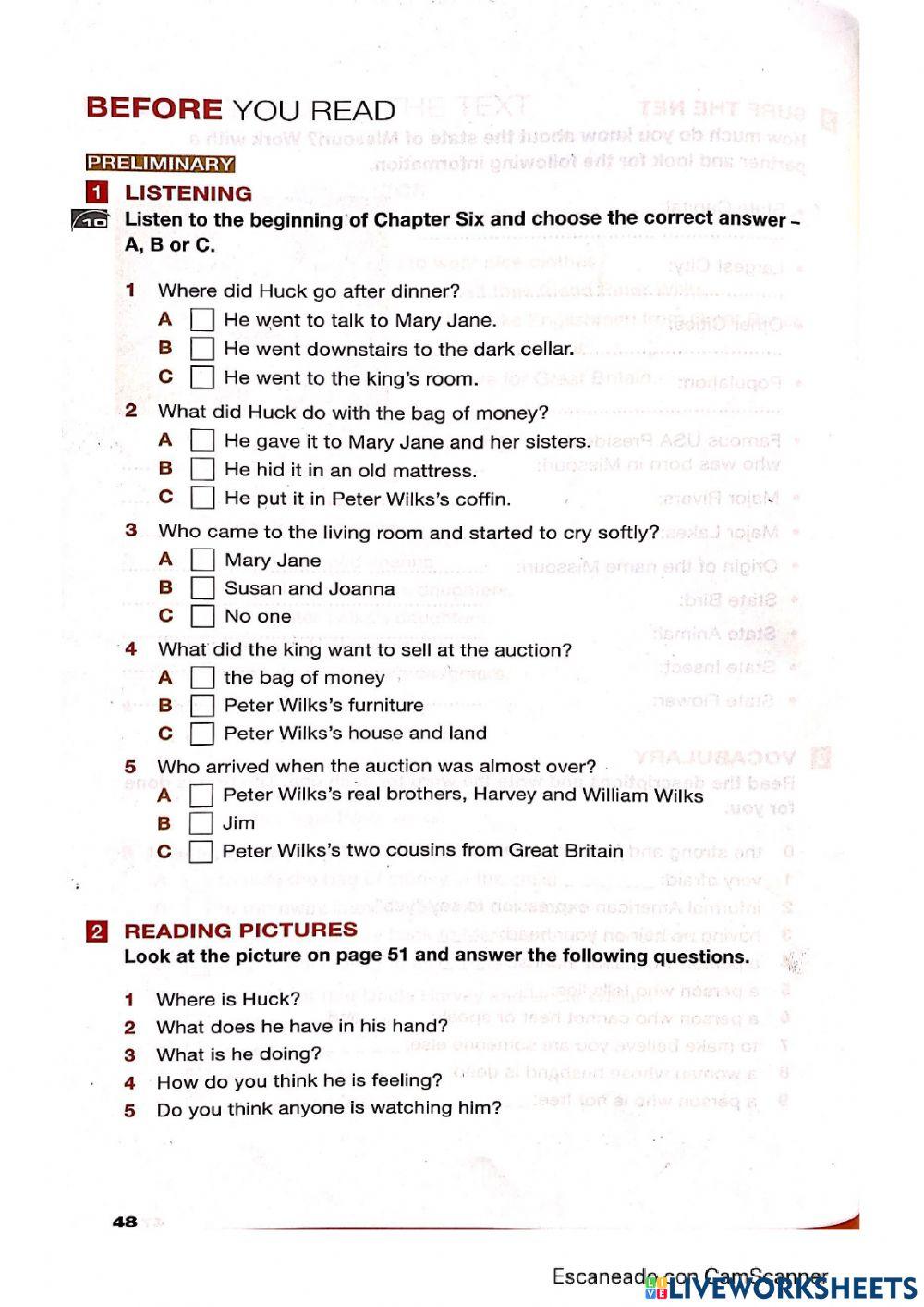 Before you read: Chapter 6