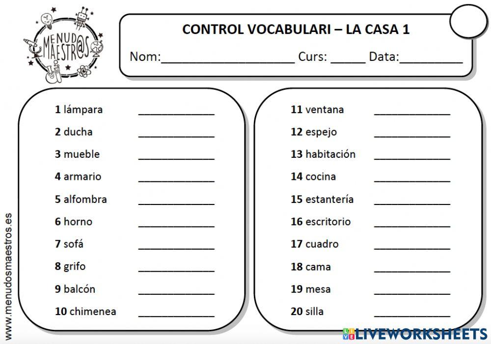 VOCABULARI-La Casa 1