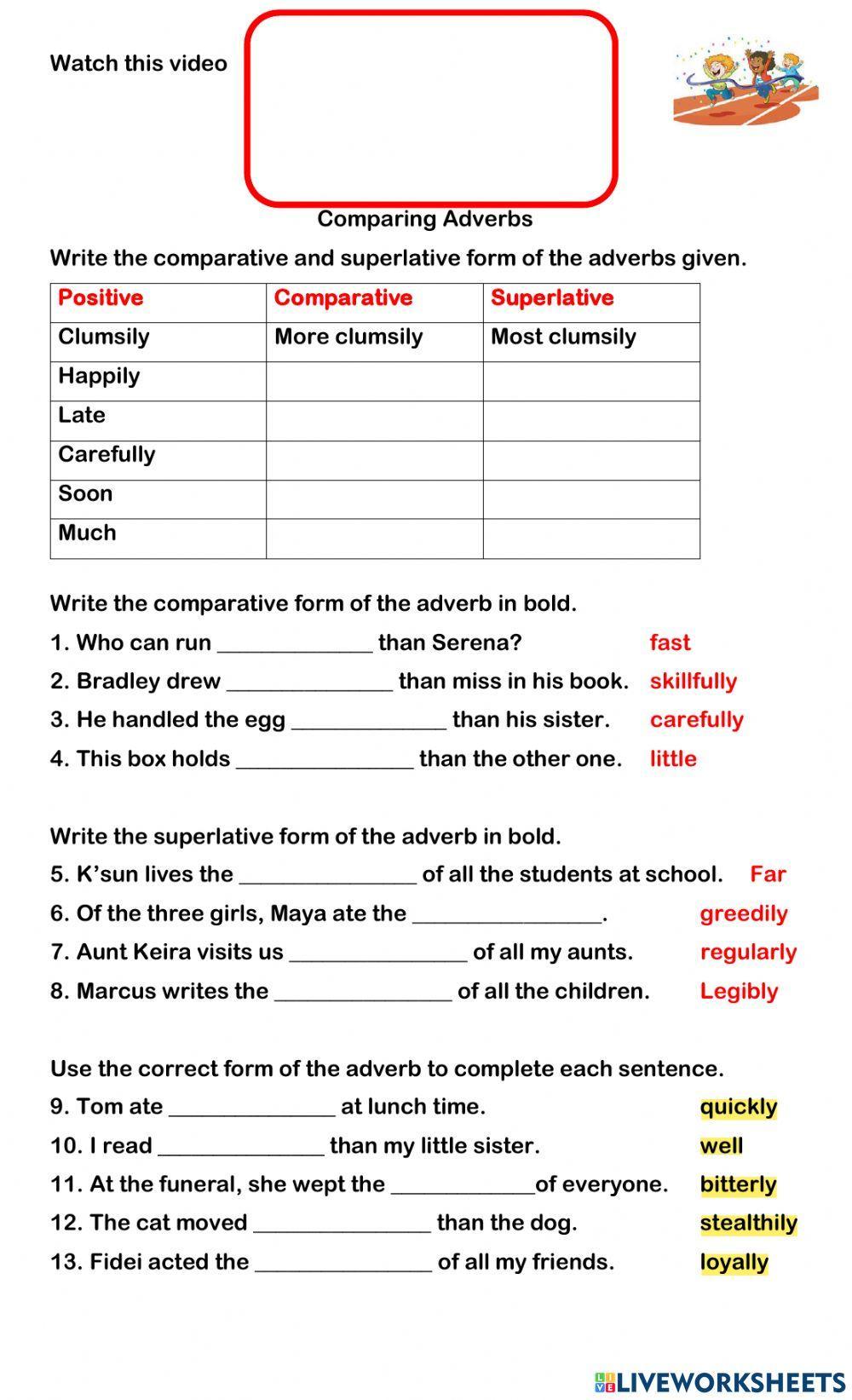 Comparing adverbs