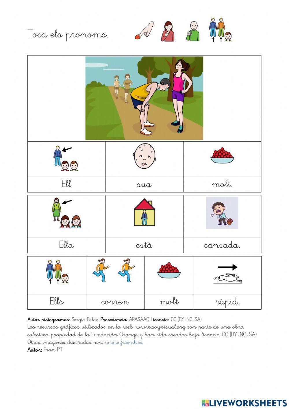 Identificar pronoms.