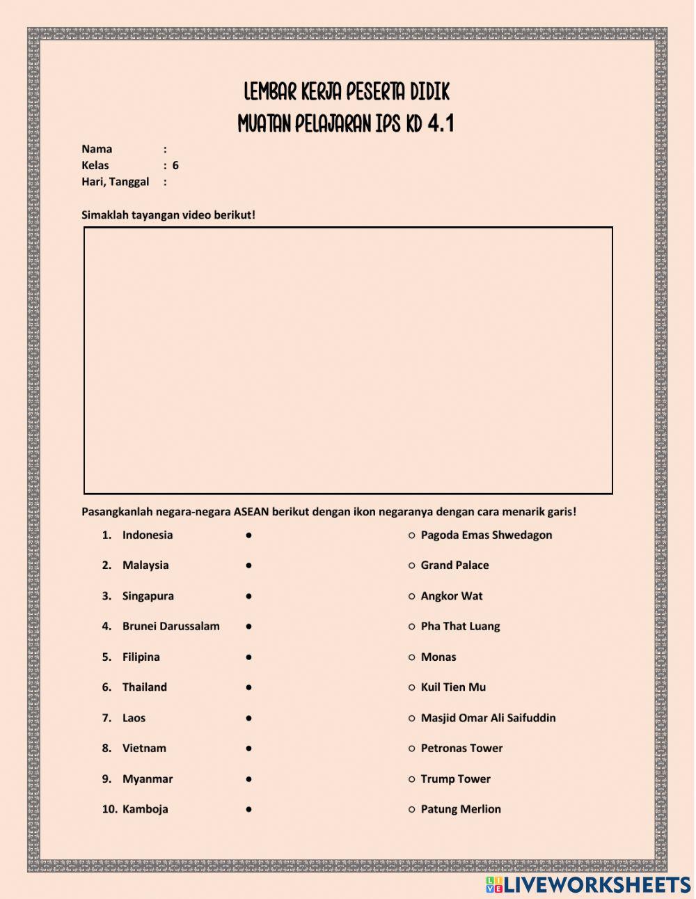 LKPD IPS KD 4.1 T8 ST2 Kelas 6