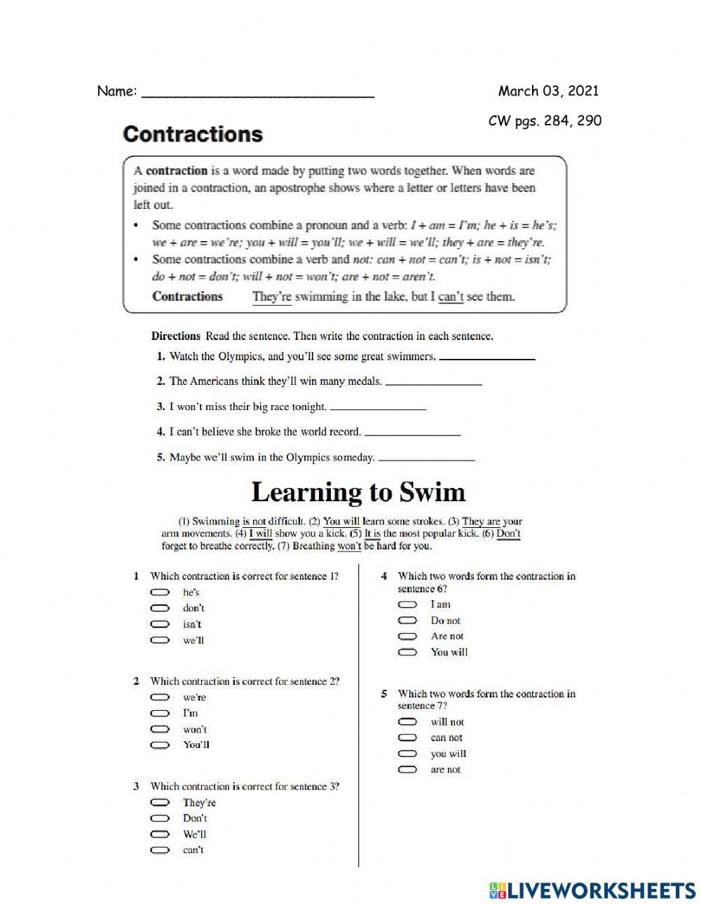 English 3rd CW 03-03