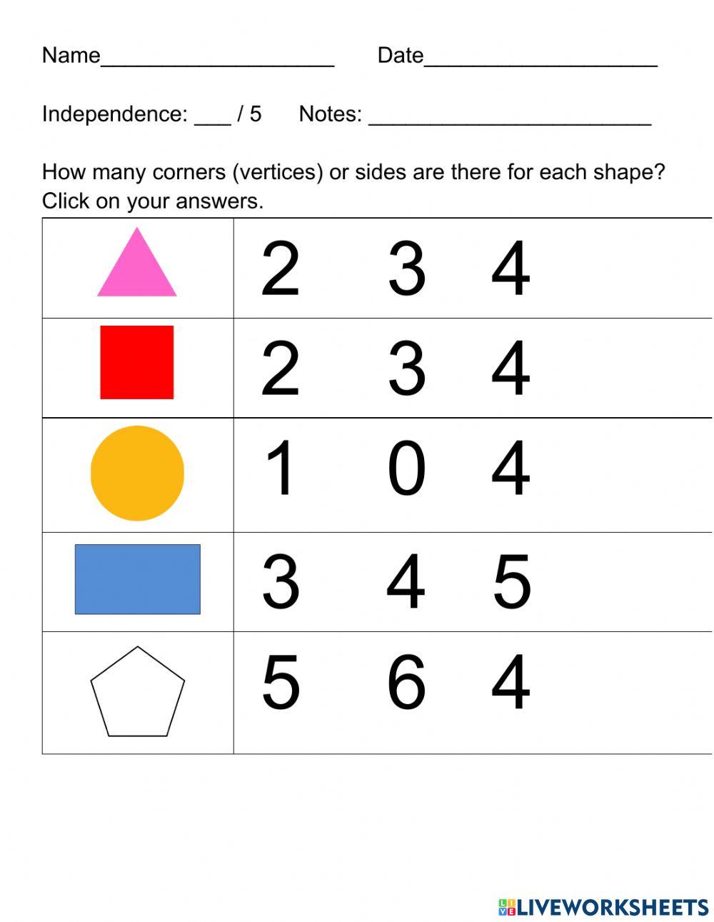 Count Vertices or Corners-Sides