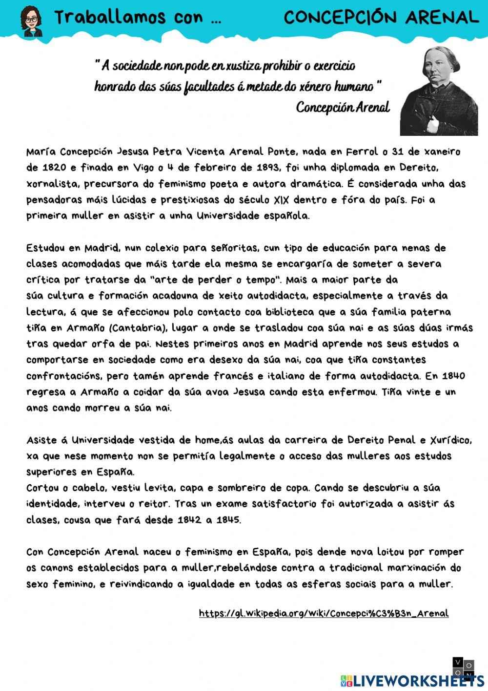 Traballamos con ... CONCEPCIÓN ARENAL