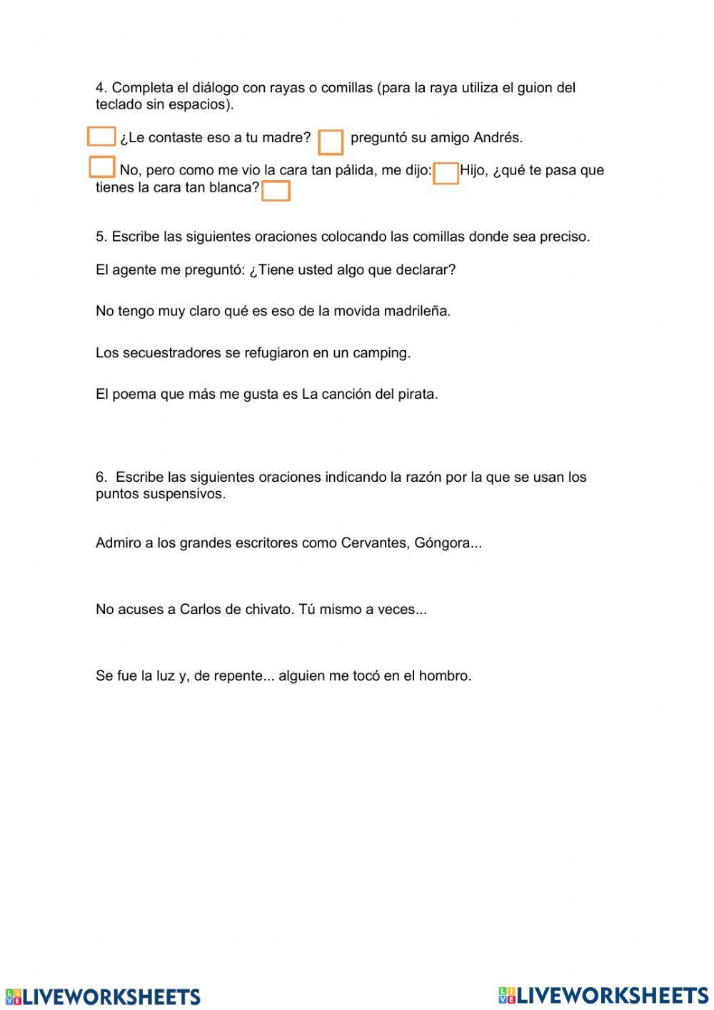 Guion,comillas, raya, puntos suspensivos
