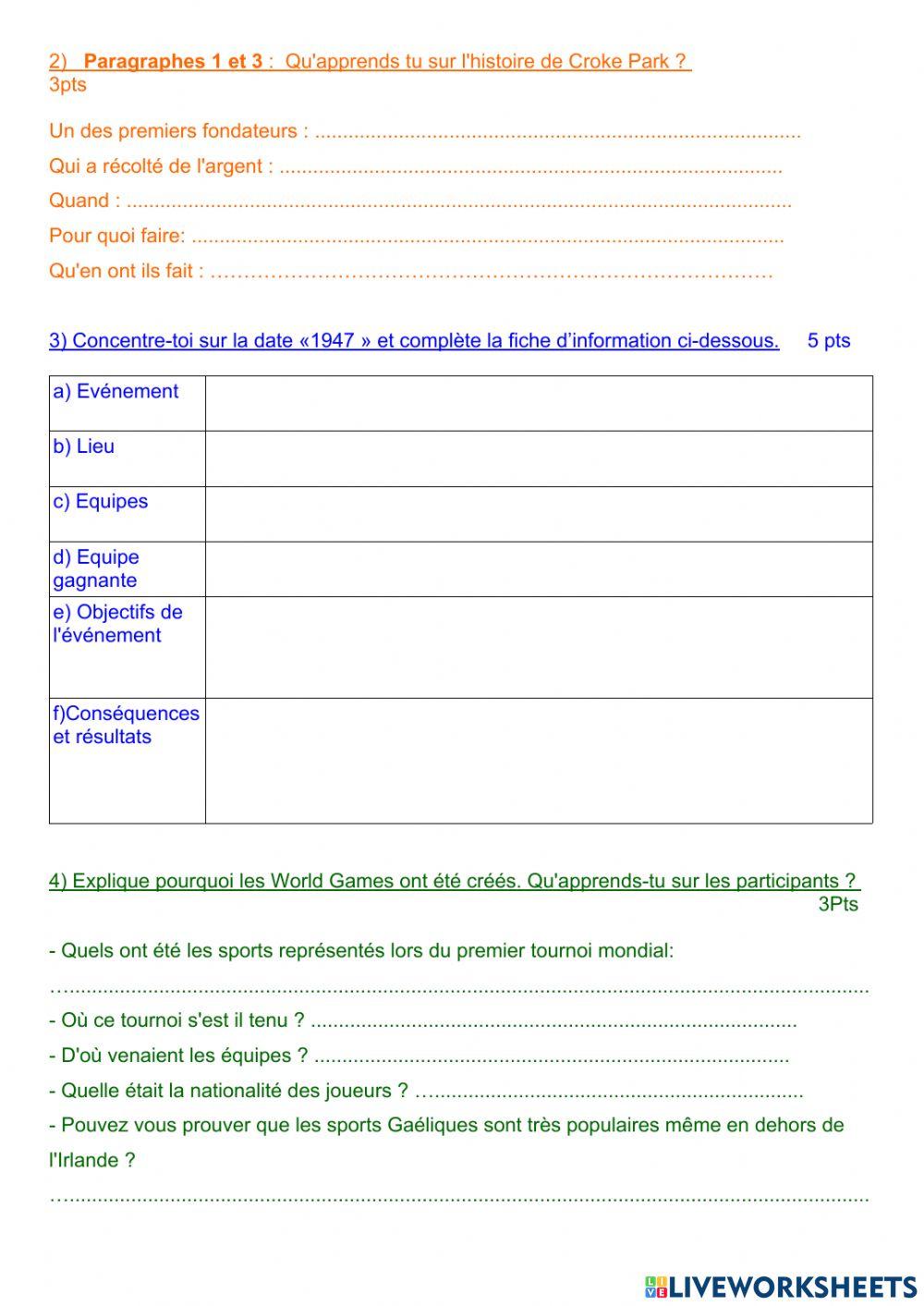 CE Test aménagé PAP The GAA in Ireland