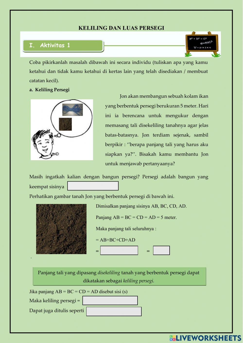 Keliling dan Luas Persegi