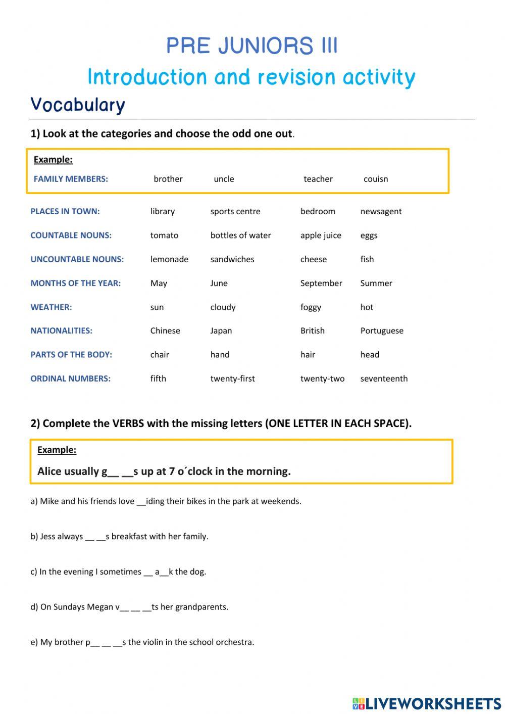 Introduction and revision