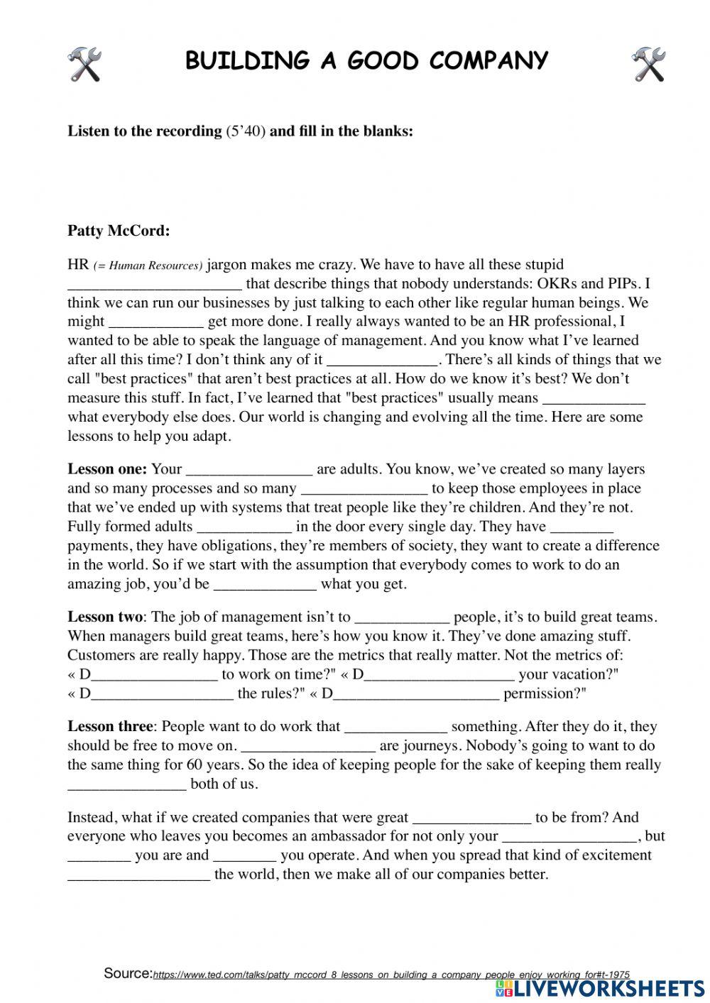 Building a good company