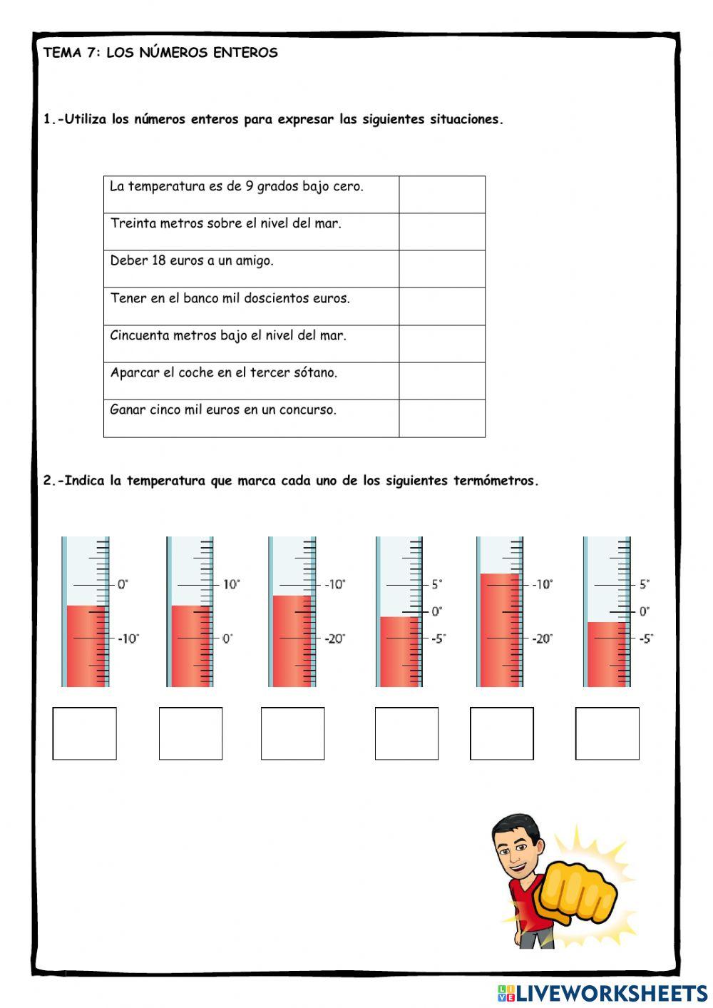 Ficha 1: Los números enteros