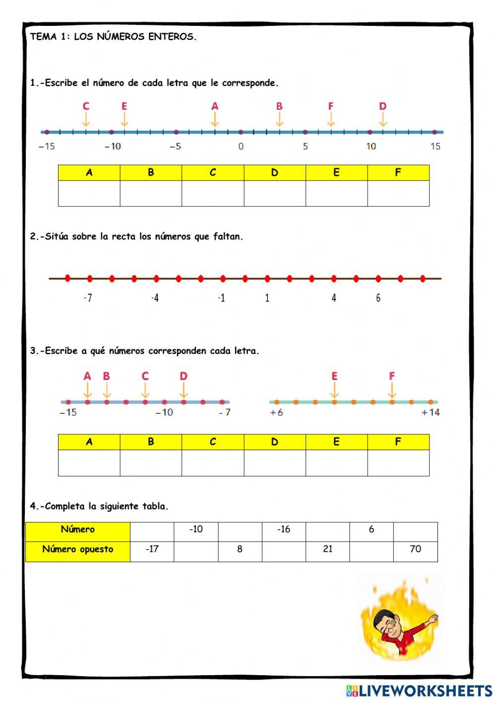 Ficha 2: Los números enteros