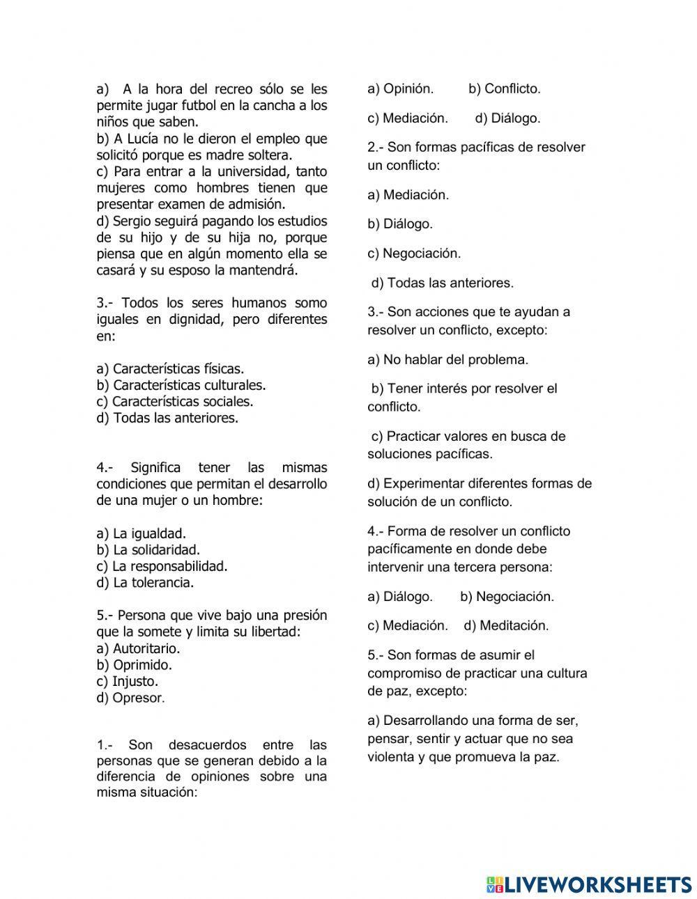 Examen segundo trimestre