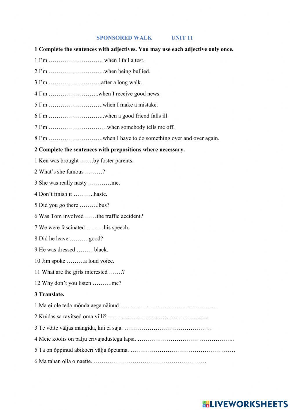 Worksheet 11
