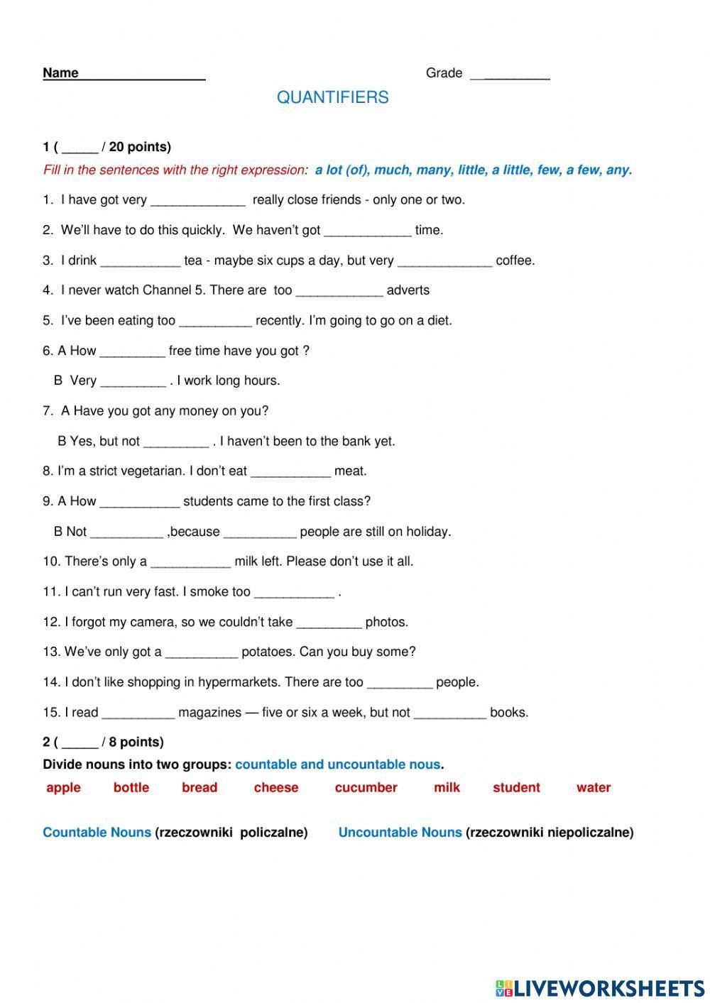 Quantifiers Quantifiers