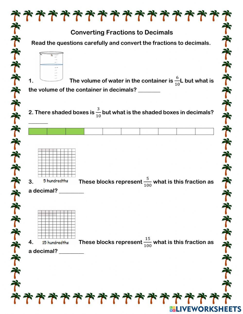 Converting Fractions to Decimals III
