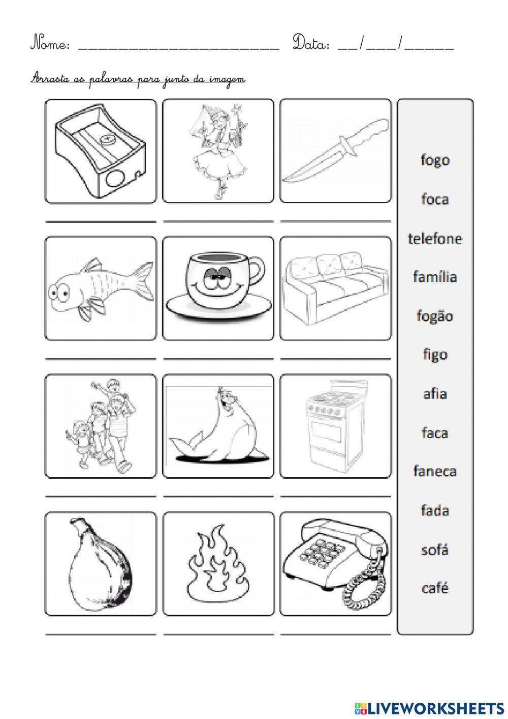 F -faz falta a letra f