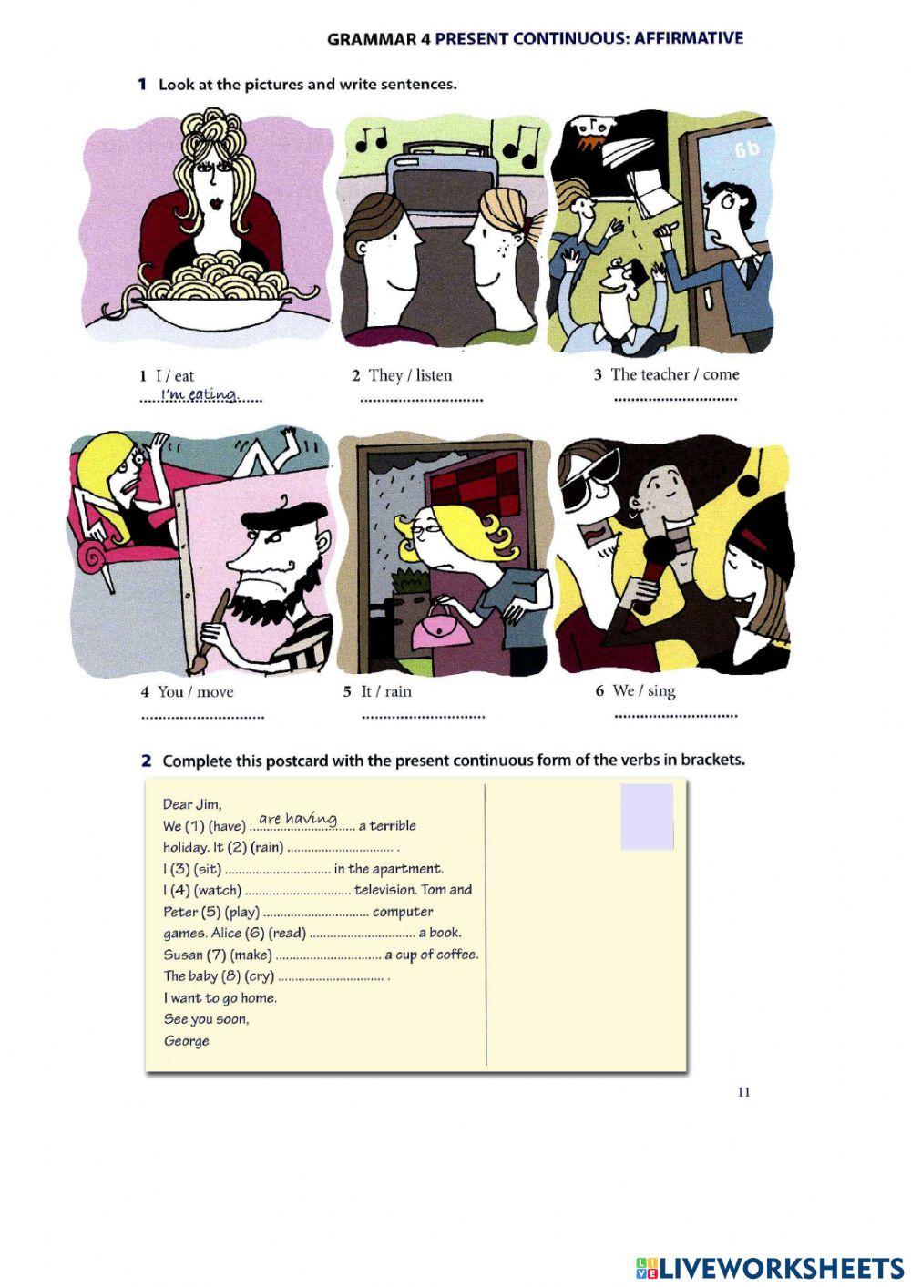 Present Continuous: Affirmative