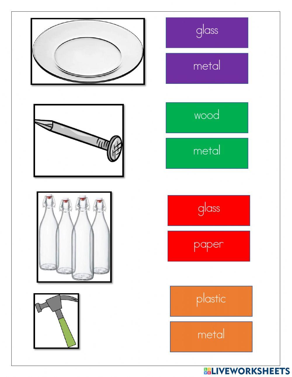 Science live worksheet material