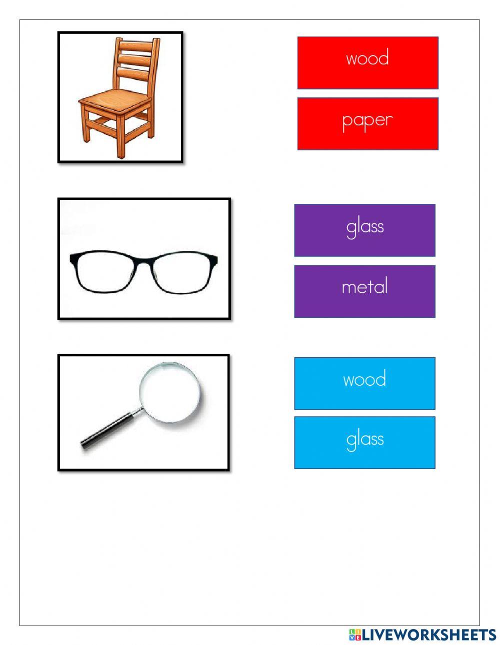 Science live worksheet material