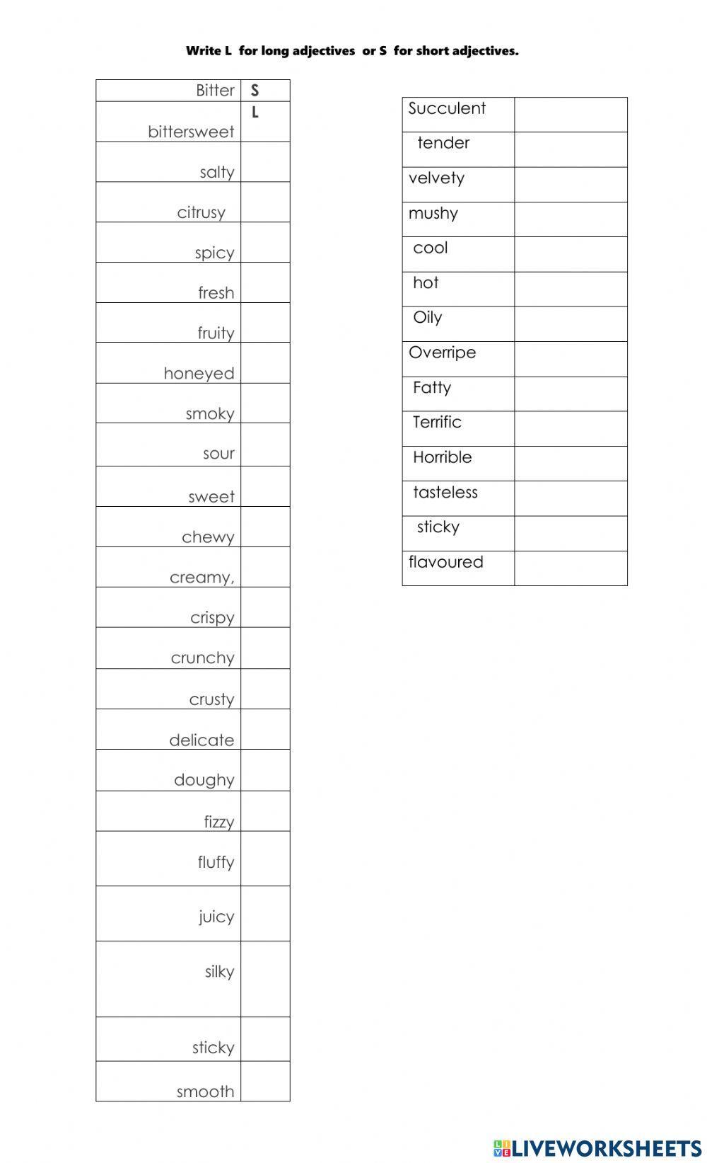 Comparatives and food