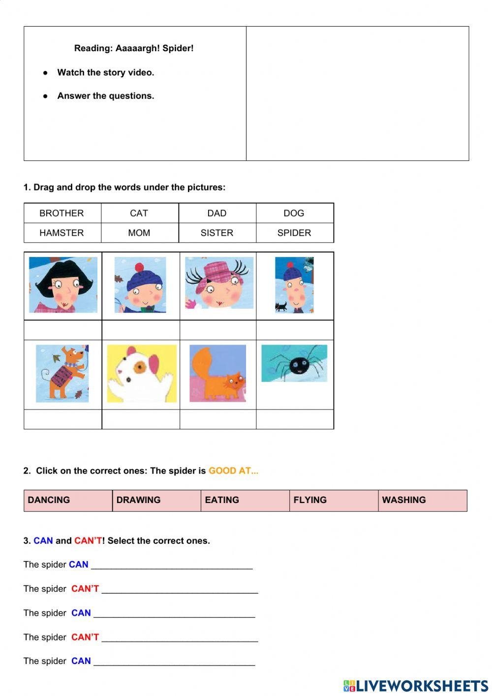 Reading: Aaargh! Spider!