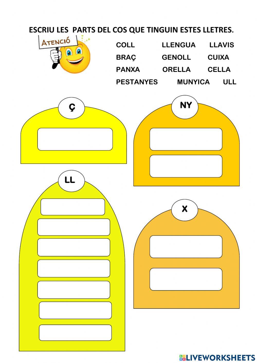 Ortografia i parts del cos