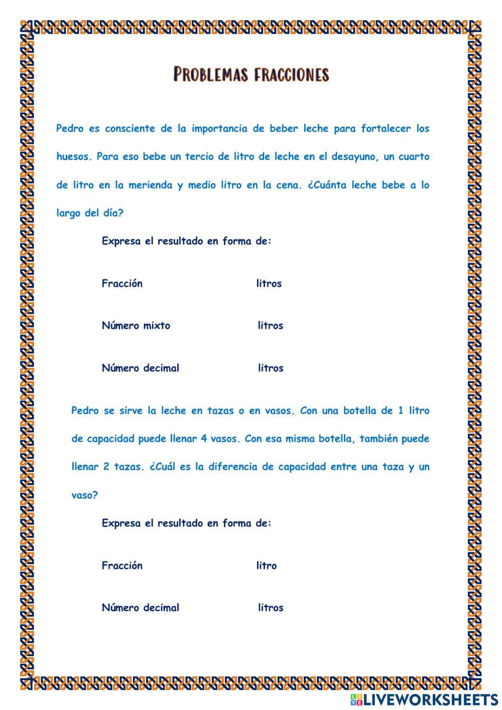 Problemas fracciones