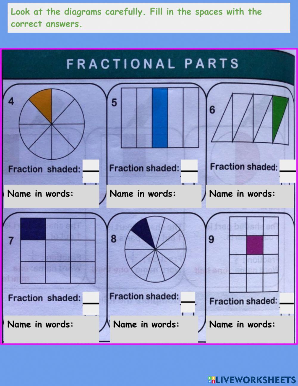 Identifying Fractions Activity 2 Identifying Fractions Activity 2