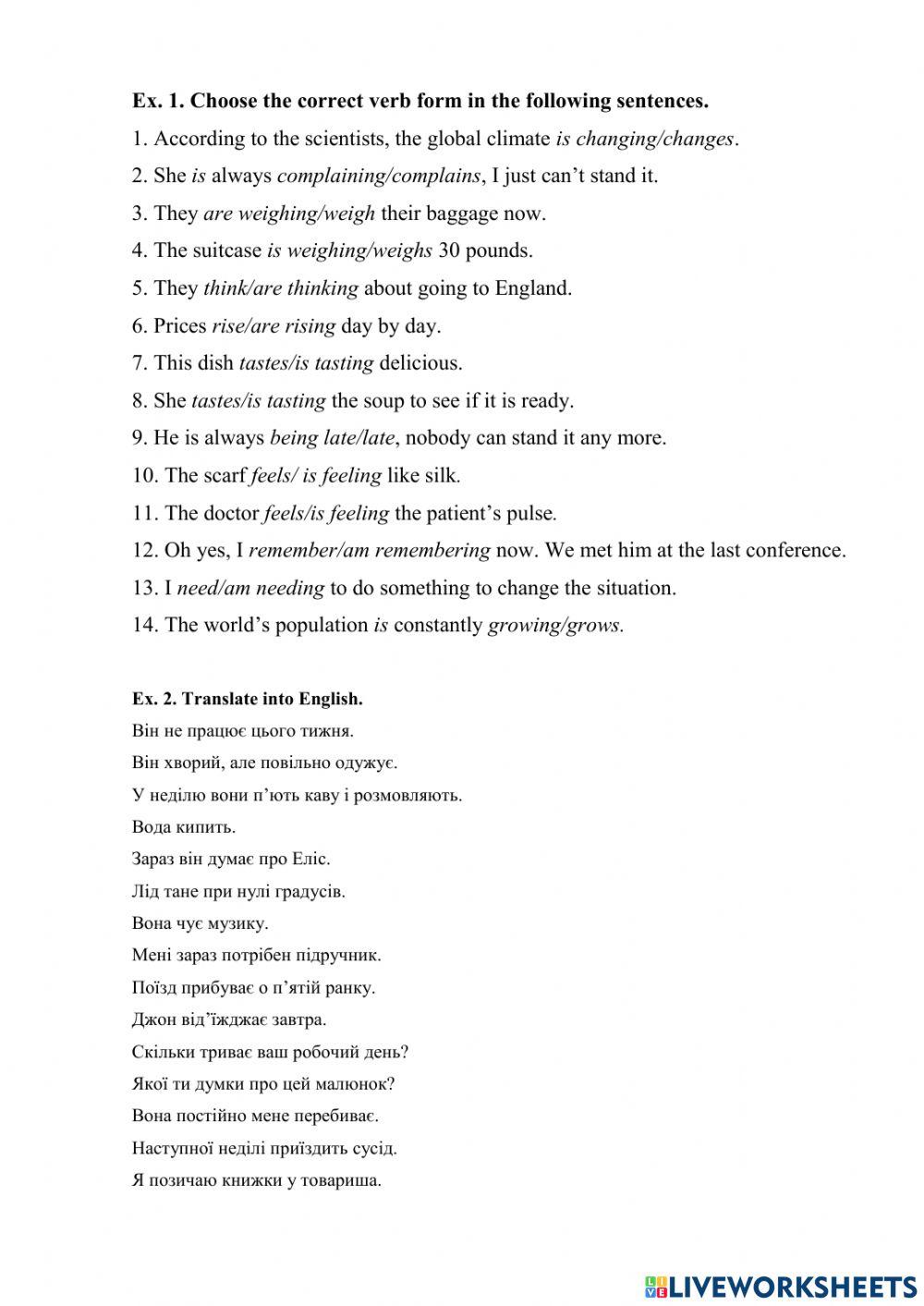 Present Perfect Simple and Continuous