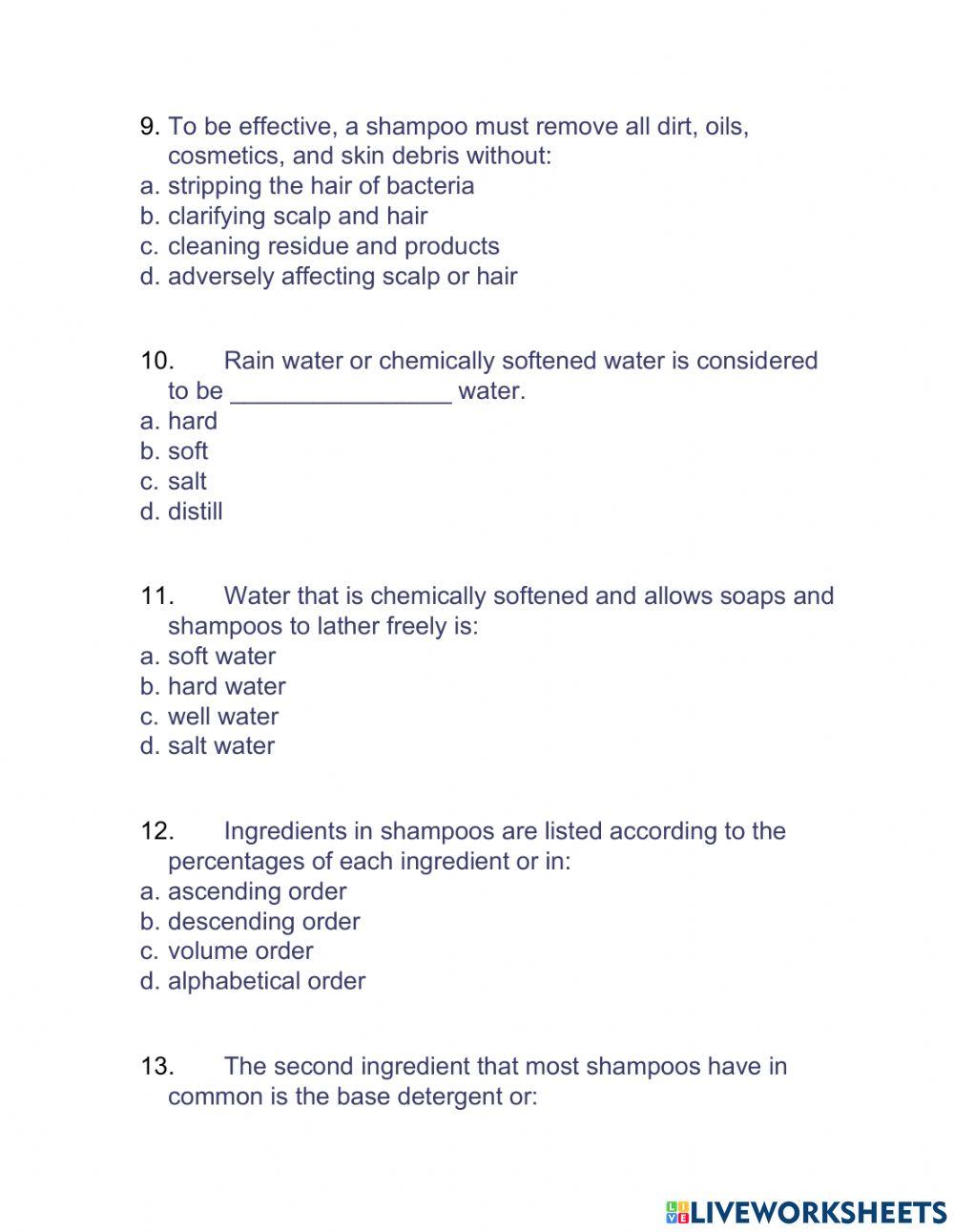 Shampooing, Conditioning, - Rinsing 0-2