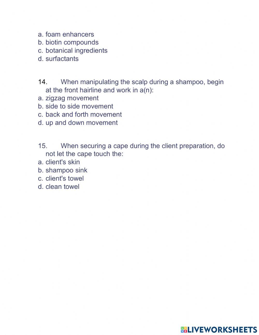 Shampooing, Conditioning, - Rinsing 0-2