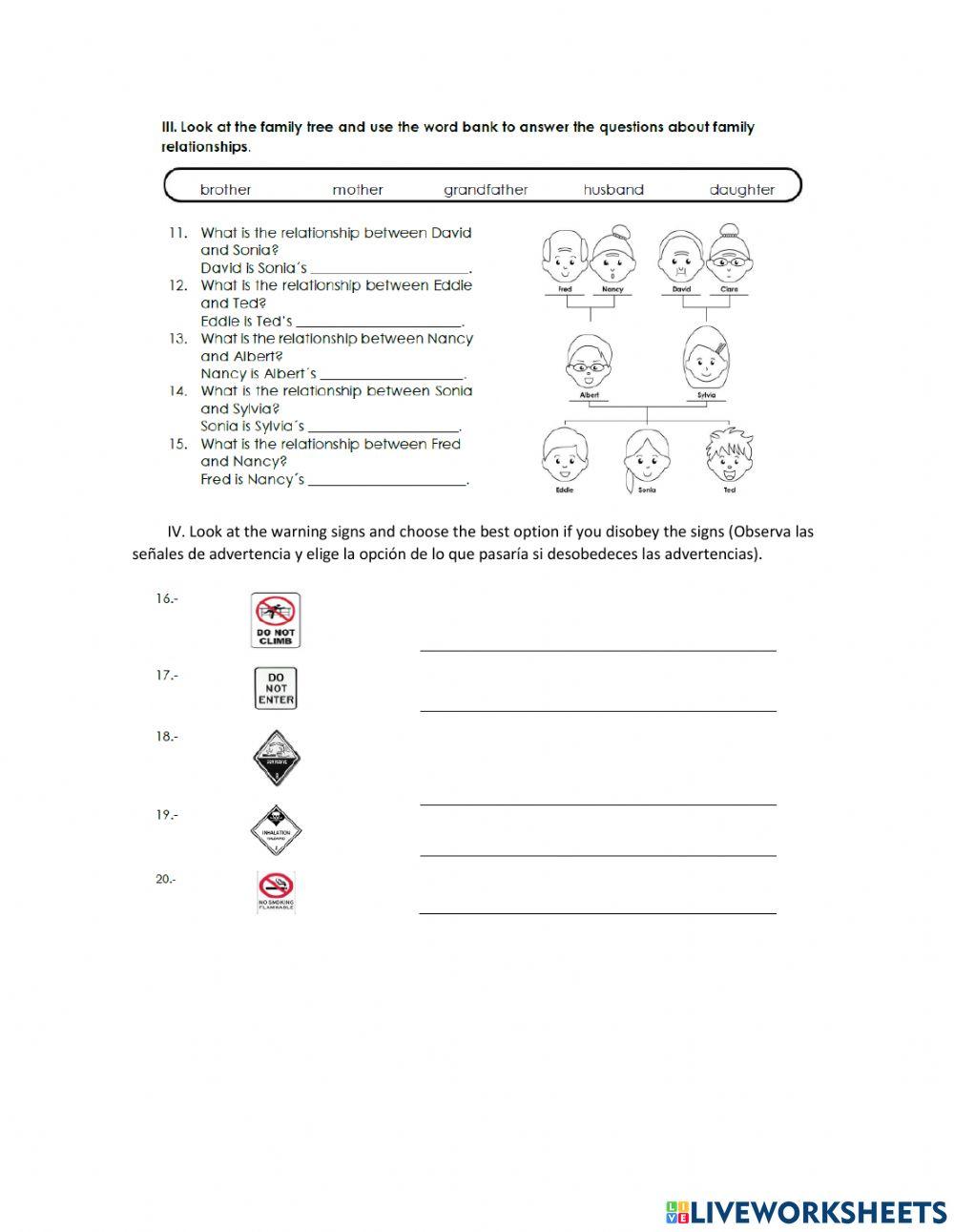 6th GRADE 2nd PERIOD EXAM MARCH 2021