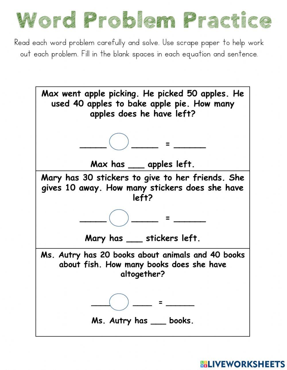 Word Problems 3