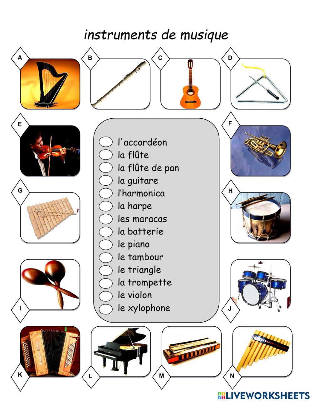 Les instruments de musique online exercise for
