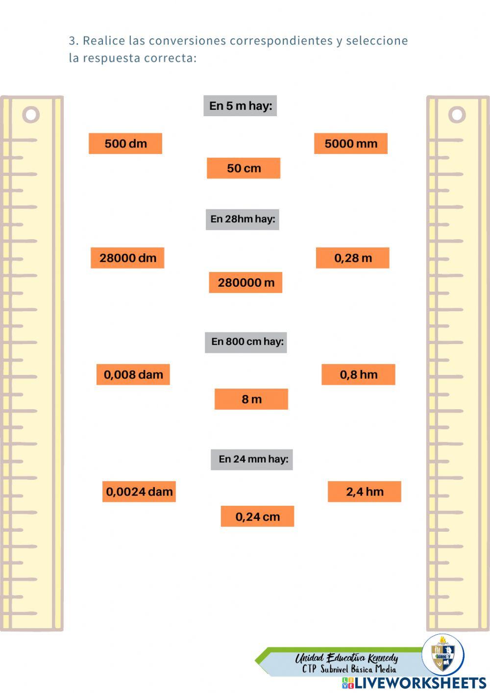 Conversiones simples de medidas de longitud