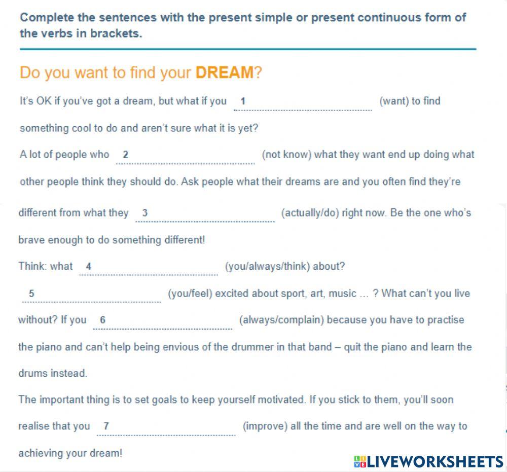 Present simple and continuous