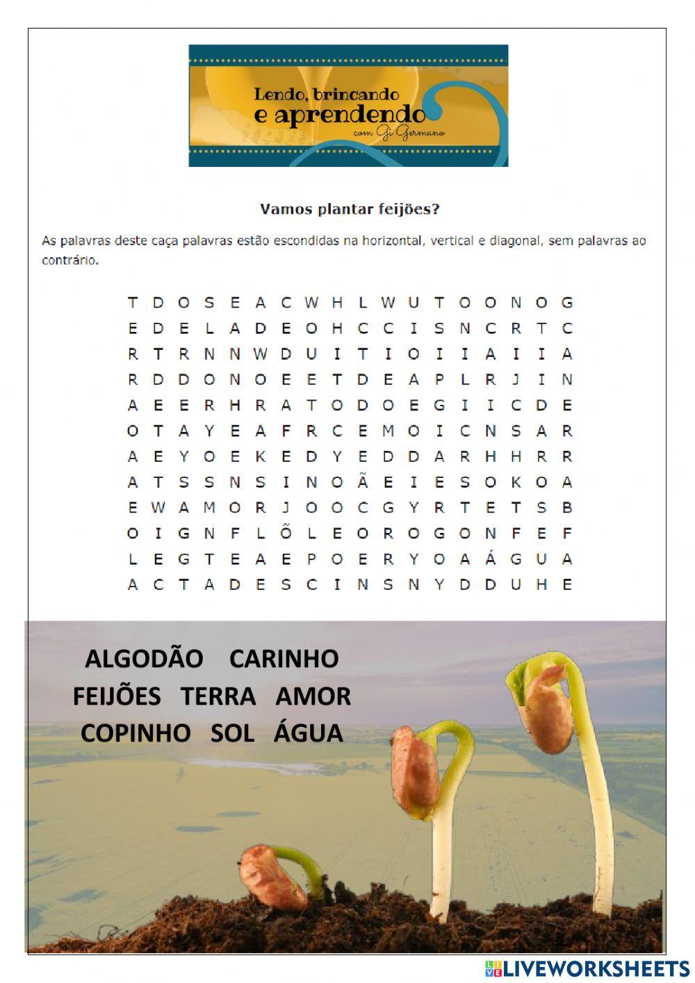 Cruzadinha: Plantando feijões