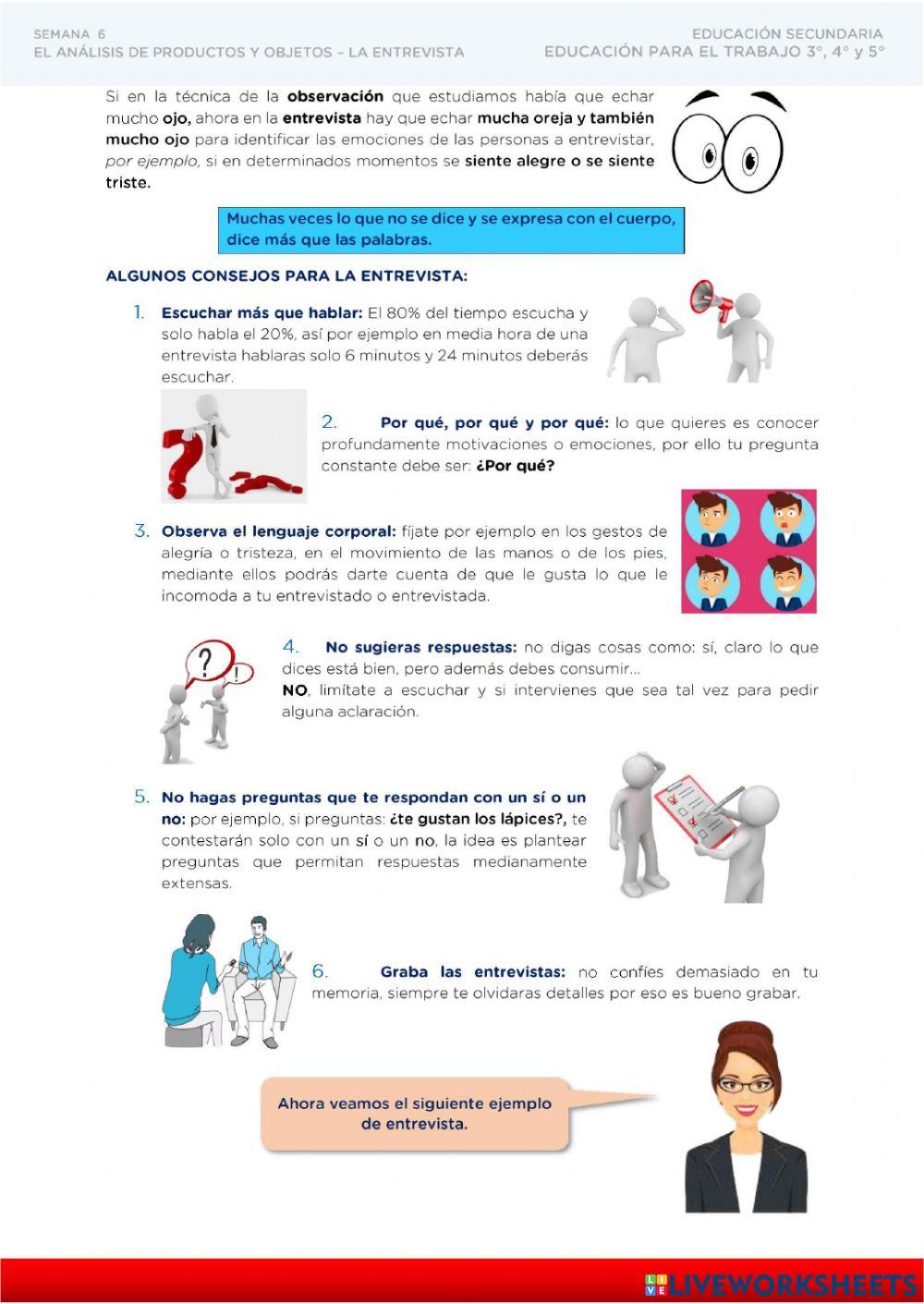 El análisis de productos y objetos – la entrevista