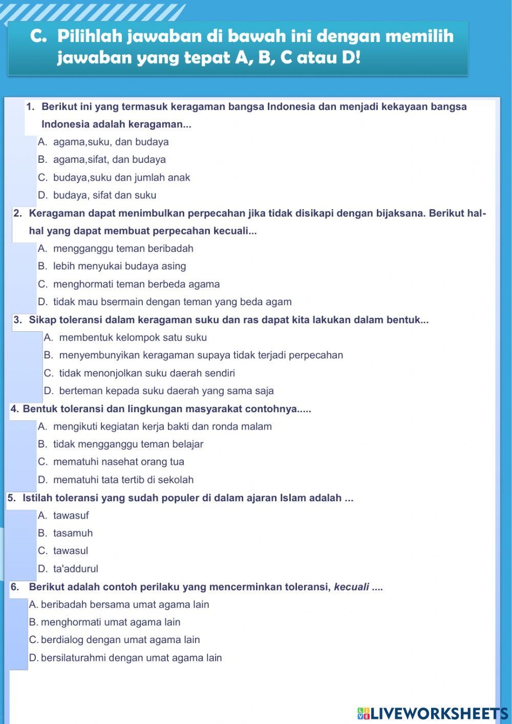 Membudayakan Toleransi