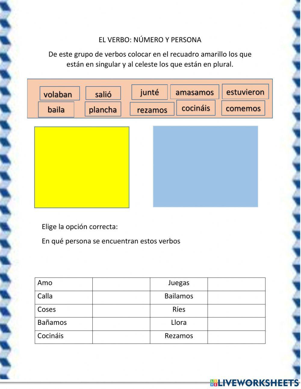 Número y persona del verbo