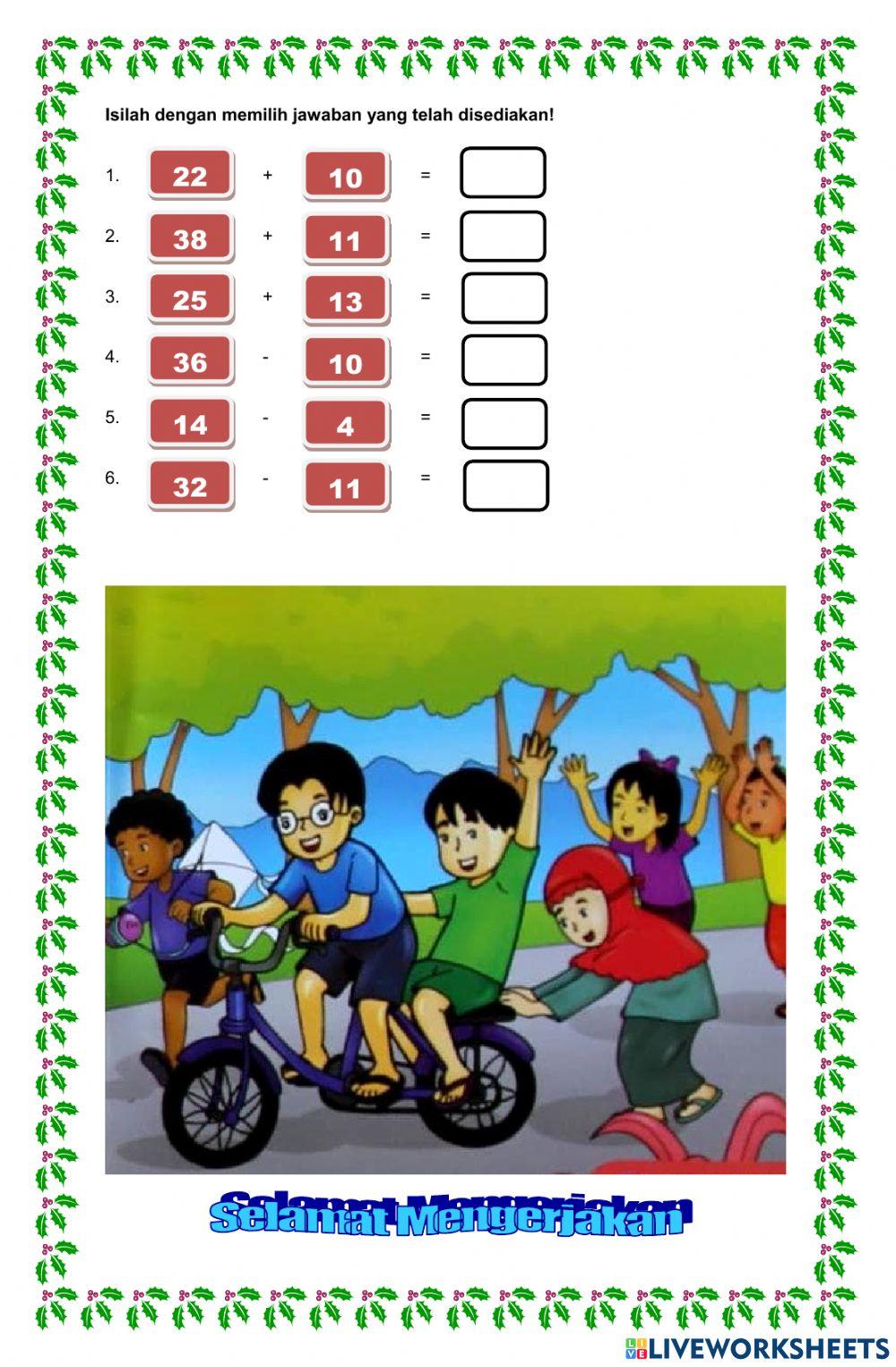 Ulangan Harian Matematika Tema 5 KD.3.4