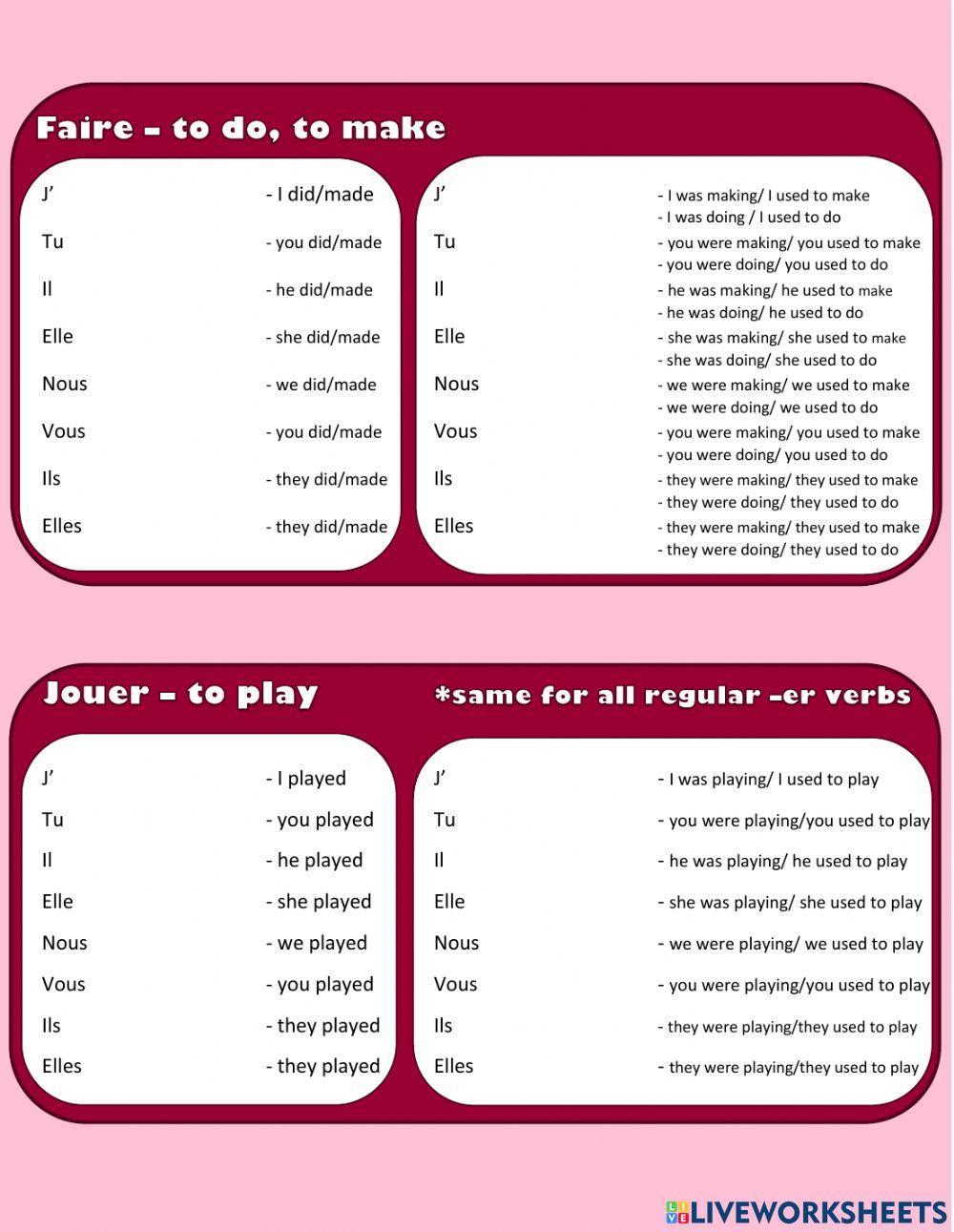 Passé composé vs Imparfait