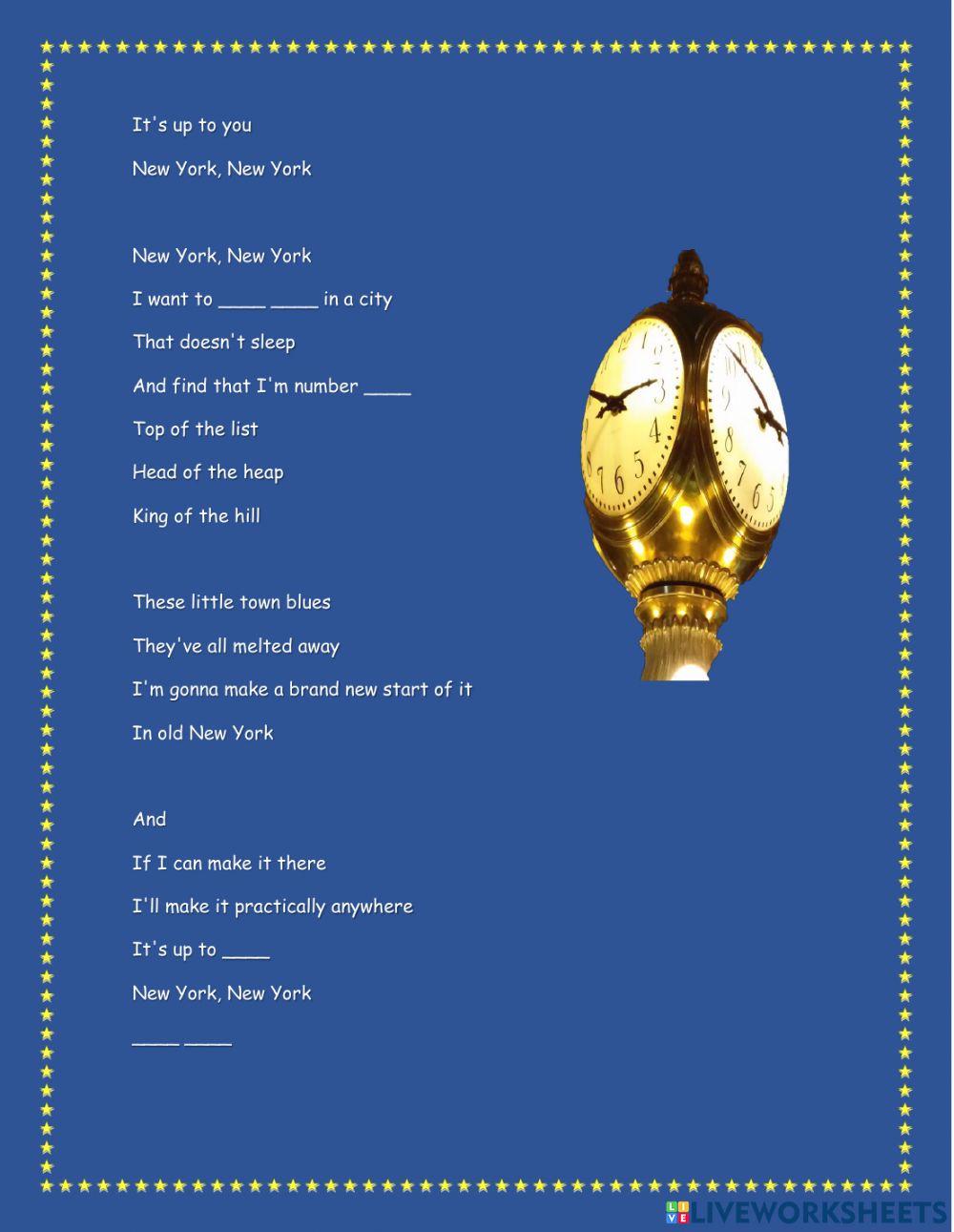 New York, New York: Listening Exercise