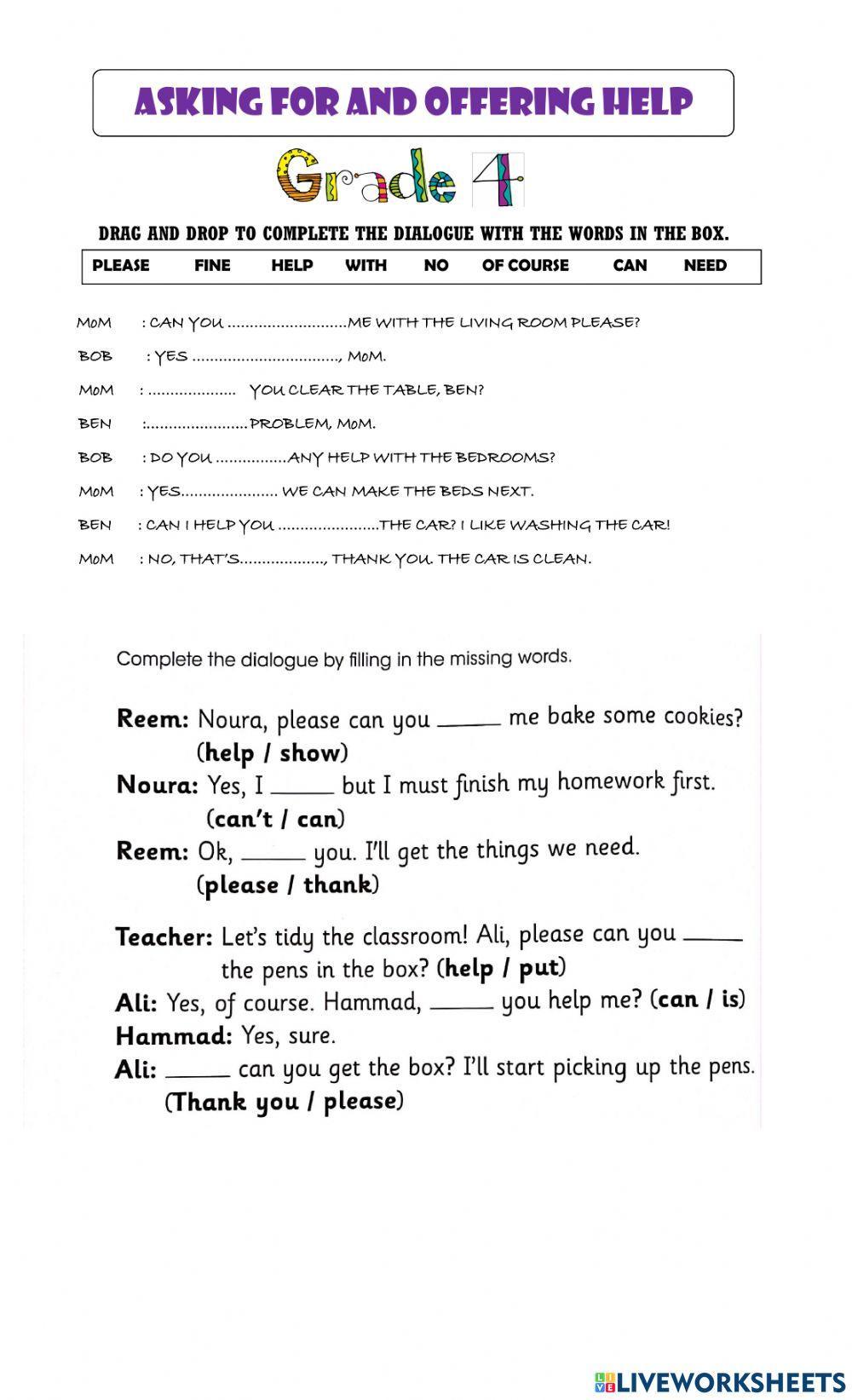 Asking For and Giving Help