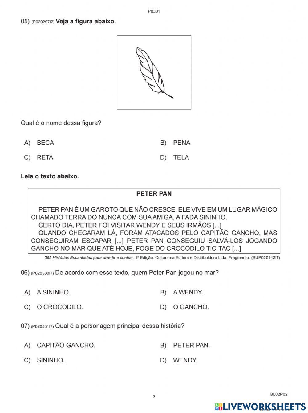 Avaliação diagnóstica português
